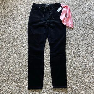 Juicy Couture Corduroy Newport Skinny Pant‎ Women's 12 Black Stretch NWT